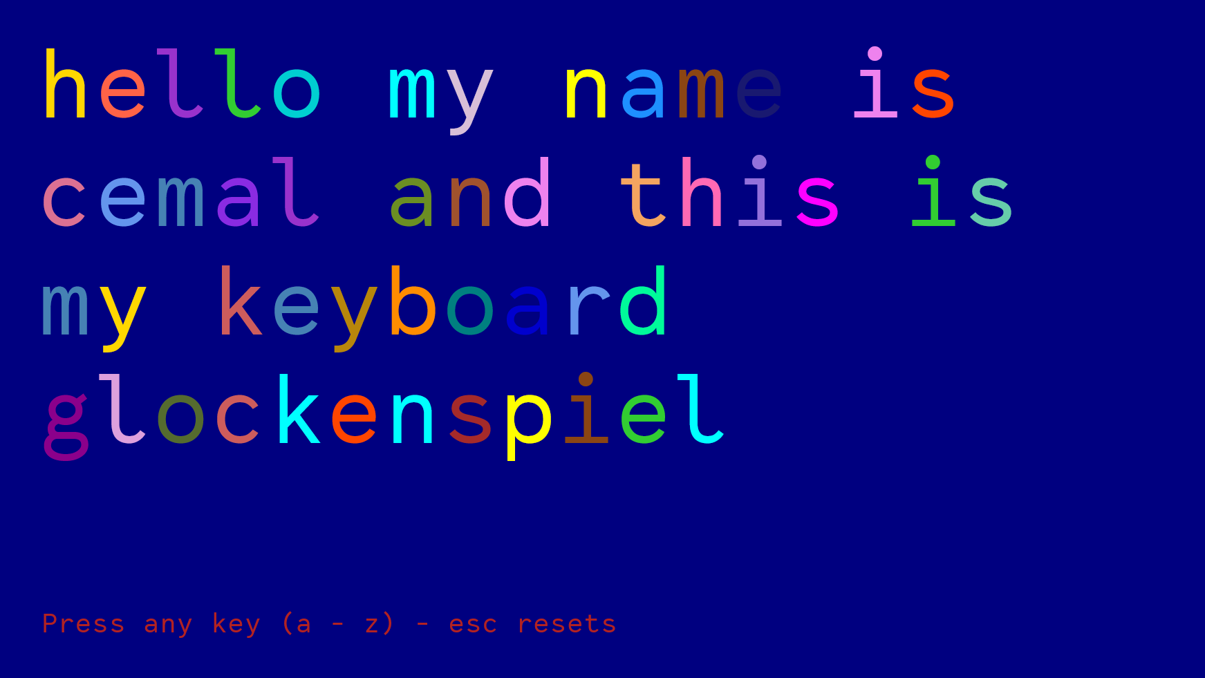 Keyboard glockenspiel with blue background