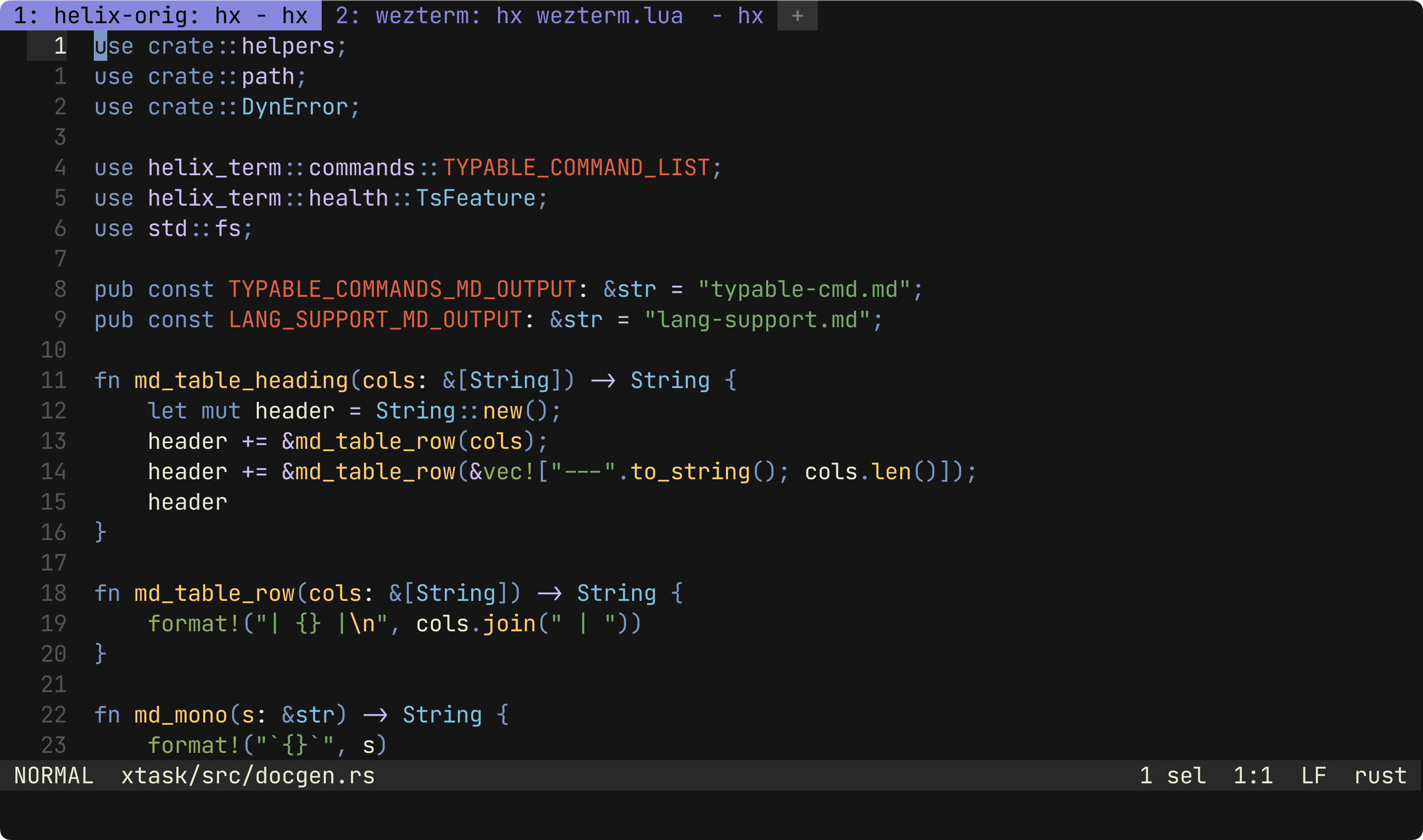 Image of terminal modal editor
