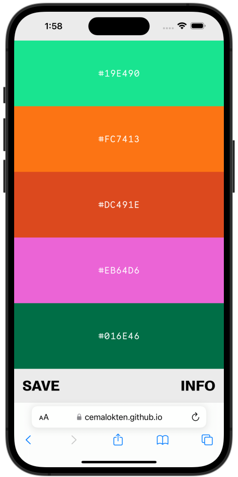 Mobile colour scheme generator